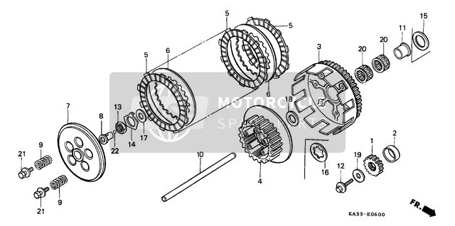 Honda CR125R 1987 Embrayage pour un 1987 Honda CR125R